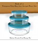 3 Pcs Bowl Container Leakproof Glass Round Lunch Box for Home and Office